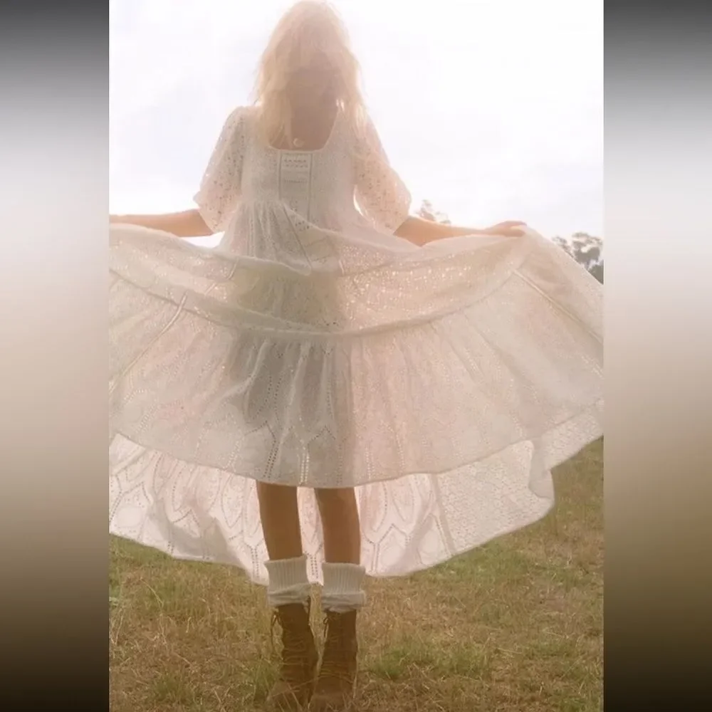 NEW Spell and the Gypsy Lottie Gown with Slip White Eyelet Lace Small - Picture 15 of 15